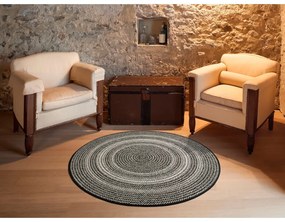 Čierny vonkajší koberec Universal Silvana Rutto, ⌀ 120 cm