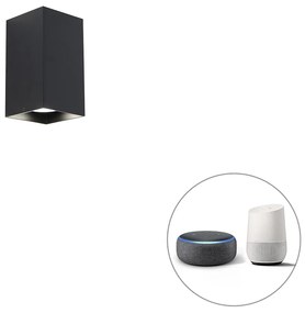 Inteligentná štvorcová nástenná lampa čierna vrátane Wifi GU10 - Sabbir