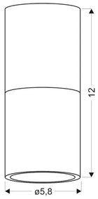 Stropné svietidlo TUBA 1xGU10/50W/230V čierna