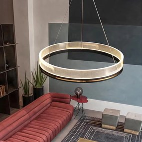 Toolight Toolight, LED závesné svietidlo 60cm APP1192-CP, čierna-zlatá, OSW-40023