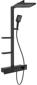 Mexen Saxx, sprchová sada s ručnou a dažďovou hlavicou, čierna, 78102-70