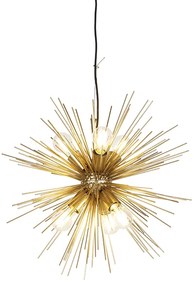 Závesné svietidlo Art Deco zlaté 6-žiarovkové - Broom