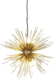 Závesné svietidlo Art Deco zlaté 6-žiarovkové - Broom