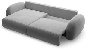 Tmavosivá zamatová rozkladacia/s úložným priestorom rohová pohovka Tonale – Cosmopolitan Design
