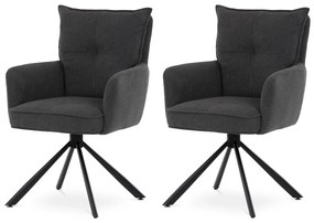 Sada jedálenských stoličiek s vratným mechanizmomHC-X1128 GREY2, manšestr, 2 ks
