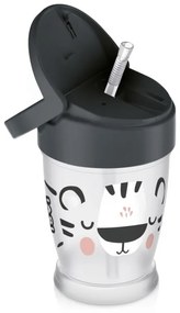 LOVI hrnček so slamkou JUNIOR 250 ml Black