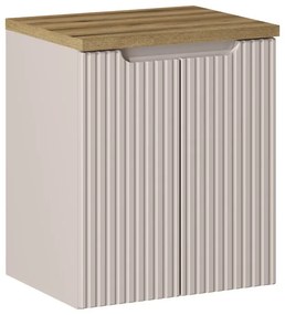 Závesná skrinka pod umývadlo Nova Kašmír s doskou 50 cm kašmírová/dub dekor