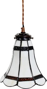 Stropná Tiffany lampa hnedé pruhy BrownLine - Ø 15*115 cm E14/max 1*25W