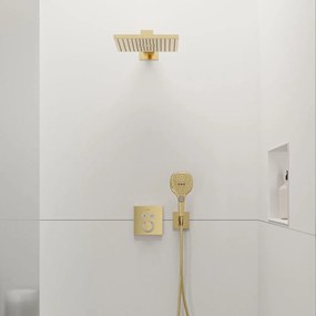 HANSGROHE Raindance E horná sprcha 1jet, 300 x 300 mm, so sprchovým ramenom 390 mm, leštený vzhľad zlata, 26238990