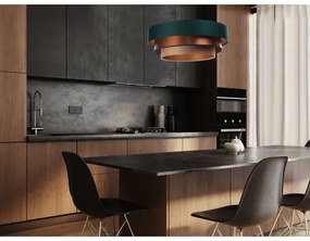 Luster na lanku TRINITI 1xE27/60W/230V zelená/meď