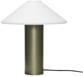 Tmavozelená stolová lampa so skleneným tienidlom (výška 40 cm) Orbit – Hübsch