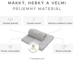 Uterák CARRARA 60x100 cm svetlosivý, 100% bavlna