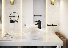 Hansgrohe AddStoris, kozmetické zrkadlo Ø188 mm, čierna matná, HAN-41791670