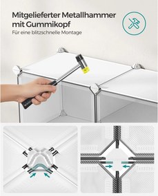 Modulárny prepojitelný botník v bielej farbe