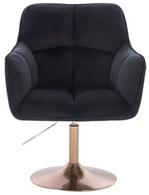 LuxuryForm DESIGN Kreslo AMALFI VELUR na zlatom tanieri - čierne