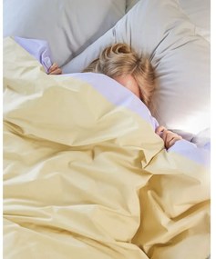 Bielo-béžové bavlnené obliečky na jednolôžko 140x200 cm Block – Hübsch