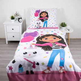 Bavlnené posteľné obliečky Gábinin kúzelný domček – motív párty konfety - 100% bavlna - 70x90 cm + 140x200 cm