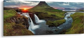 Obraz - Kirkjufell pri západe slnka (120x50 cm)