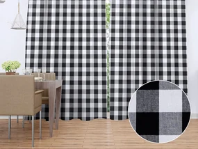 Biante Bavlnený záves Olivia OL-004 Čierno-biela kocka veľká 140x140 cm