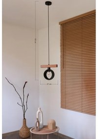 Duolla - Luster na lanku IRONLINE 1xE27/15W/230V borovica dub/čierna
