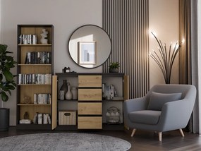 Komoda Musecalo 8 (antracit + dub artisan). Akcia -18%. Vlastná spoľahlivá doprava až k Vám domov. 1132846