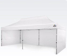 BRIMO Nožnicový párty stan EXCLUSIVE ALU 3x6 m s 3 stenami biely