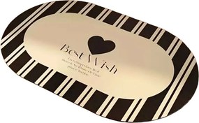 Čierna/krémovobiela kúpeľňová predložka 60x100 cm Best Wish – Foutastic