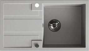 Laveo Barbados, 1-komorový granitový drez 760x440x194 mm, šedá, LAV-SBB_511T