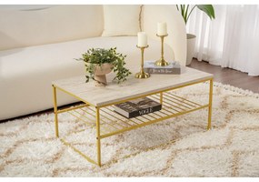 Konferenčný stôl Asude - Gold, Travertine