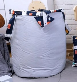 Detský kôš na hračky MESTEČKO - šedý