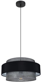 Luster na lanku CORSA 1xE27/60W/230V čierna/šedá