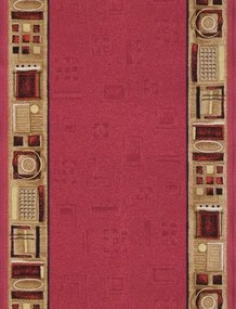 Associated Weavers 500x100 cm Protišmykový behúň na mieru Jena 10 - obšitý zo všetkých strán, červená, chodba / predsieň