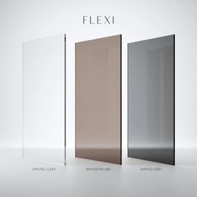 Bezrámová sprchová zástena REA FLEXI TITAN 80 cm, titán kartáčovaný/transparent - bez vaničky