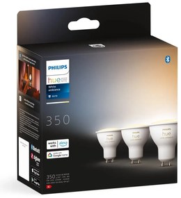 LED žiarovky v súprave 3 ks GU10, 4 W White ambiance – Philips Hue