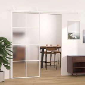 Posuvné dvere nepriehľadné ESG sklo a hliník 90x205 cm biele