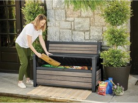 Hnedá plastová záhradná lavica Deco – Keter