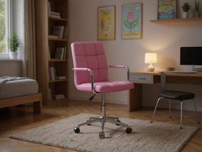 Kancelárske kreslo Q-022 z eko kože, ružové