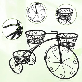 Kovový stojan na kvety na bicykel