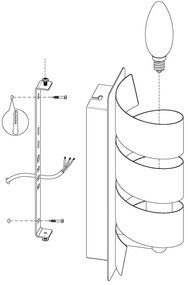 Eglo 98755 - Nástenné svietidlo ELIZONDO 1xE14/40W/230V