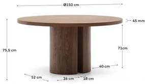 NEALY ROUND jedálenský stôl Orechová
