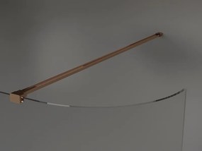 Mexen Kioto, zaoblená sprchová zástena 100 x 200 cm, 8mm číre sklo, ružové zlato profil, 800-100-101-60-06