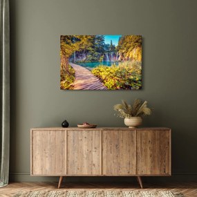 Obraz - Plitvické jazerá, Chorvátsko (90x60 cm)