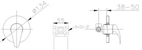 Aqualine, KASIOPEA podomietková sprchová batéria, 1 výstup, chrómová, 1107-41