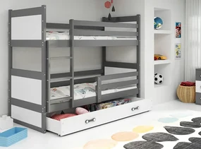 Interbeds Rico poschodová posteľ 190cm x 80cm borovicové drevo sivo-biela