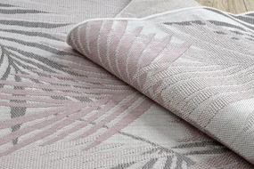 Koberec SISAL SION palmové listy, tropický 2837 ecru / ružový