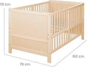 Postieľka s nastaviteľnou výškou 70x140 cm v prírodnej farbe Easy Sleep – Roba