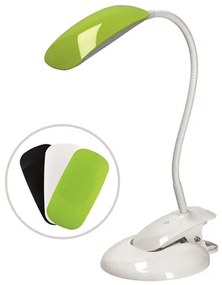 SOLIGHT LED stmievateľná stolná lampa s klipom, 5 W, denná biela, 3 farebné kryty