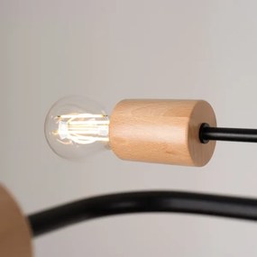 Sollux SL.1669 - Prisadený luster TIMBO 4xE27/15W/230V čierna/béžová/buk