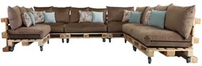 Golden Garden Paletové sedenie GG91/1 - Podsedáky a Vankúše "FIT IN" 120cm x 80cm x 15cm - penový granulát - capuccino