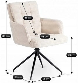 Otočná stolička MIA krémová